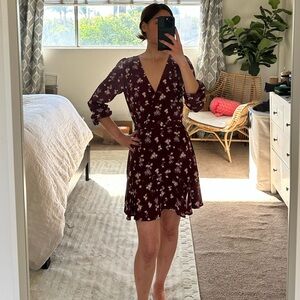 Floral Burgundy Dress